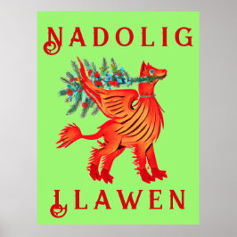 Egen röd drake eller Griffon, lägg till texten Poster