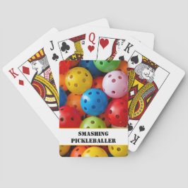 Egen text Färgfyllda picklebollar Casinokort