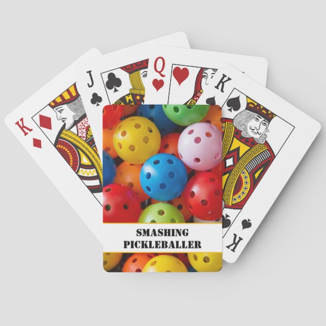 Egen text Färgfyllda picklebollar Casinokort (Baksidan)