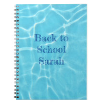 egen text swimmingpool anteckningsbok för skolan