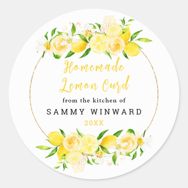 Egen Tillverkad Citroncurd Etikett för Konserverin (Framsida)