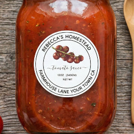 Egen tomatsås konserveringsburk etiketter