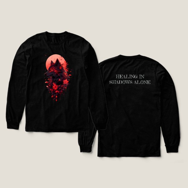 Egen utformning av skugga-Varg T Shirt (Design framsida och baksida)