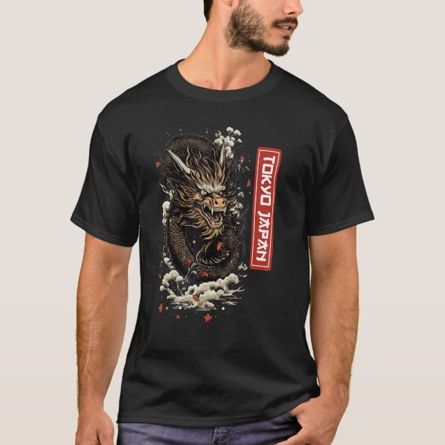 Egendary Animals Japanese Dragon Tokio Graphic Wom T Shirt (Framsida)