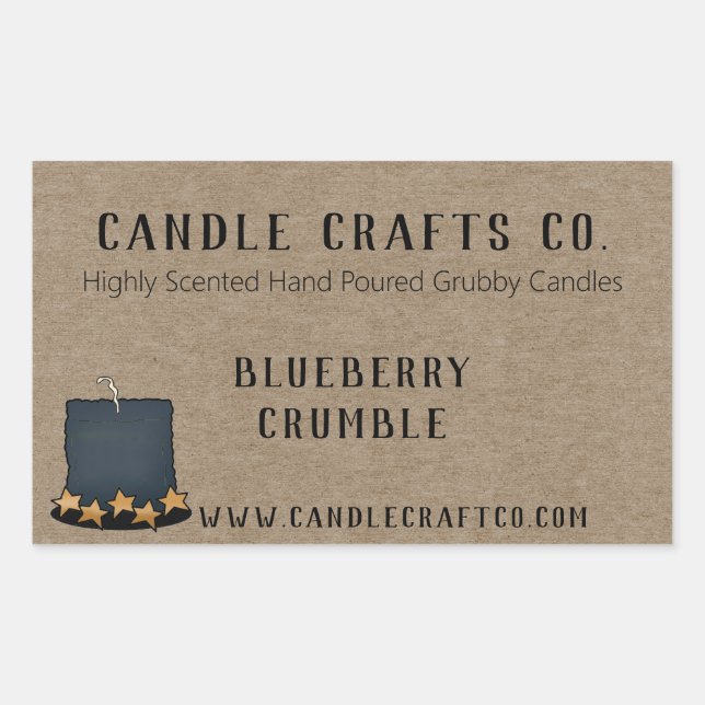 Egendesign etikett för burkljus på landsbygden  (Framsida)