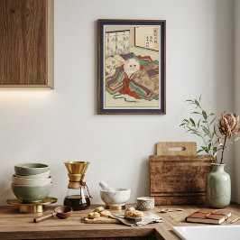 EGENDESIGN Retropojke på gunghäst Konsttryck Poster