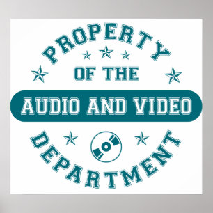 Egendom av audio- och videoavdelningen poster