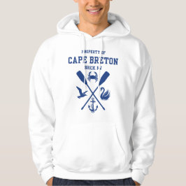 Egendom av Cape Breton Mörkblå Bokstäver Hoodie