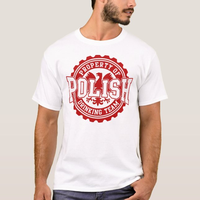 Egendom av det polska dricka laget tee shirt (Framsida)