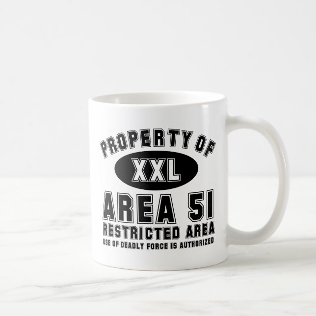 Egendom av område 51 kaffemugg (Höger)