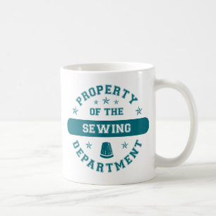 Egendom av sömnadavdelningen kaffemugg