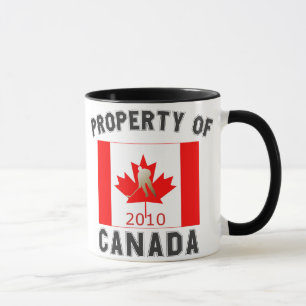 Egendom av souvenir 2010 för Kanada hockeyflagga Mugg