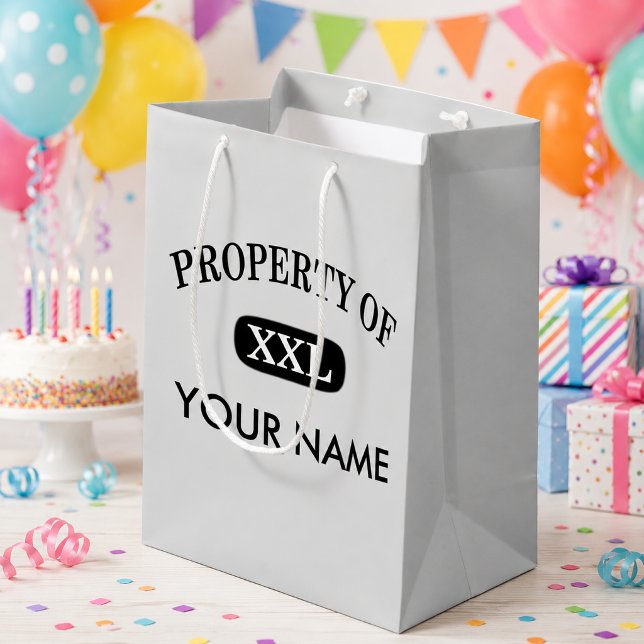 Egendom av XXL Ditt Namn (Property of XXL Your Name Medium Gift Bag)