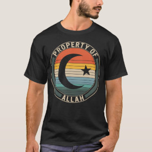 Egendom i Allah Shirt, Crescent och Star Muslim T Shirt
