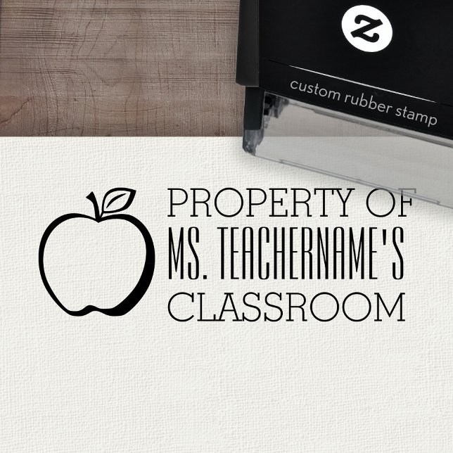 Egendom i Anpassningsbar Lärare Namn Classroom Självfärgande Stämpel (Custom Teacher Stamp - Self Inking Rubber Stamp)