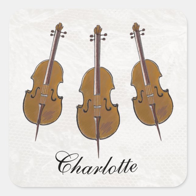 Egendom i Cello bok Fyrkantigt Klistermärke (Framsida)