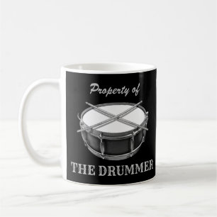 Egendom i Drummer Snare Drum Drumsticks Drumming Kaffemugg