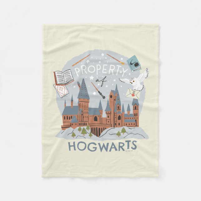 Egendom i Hogwarts Tecknad Graphic Fleecefilt (Framsidan)