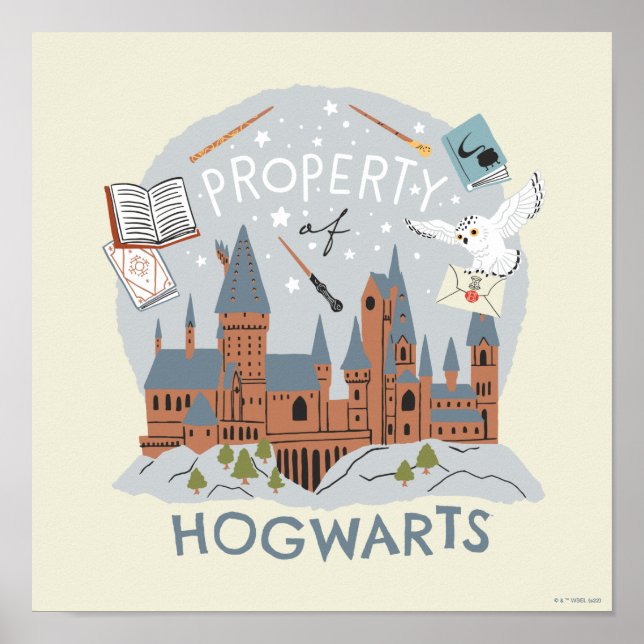 Egendom i Hogwarts Tecknad Graphic Poster (Framsidan)