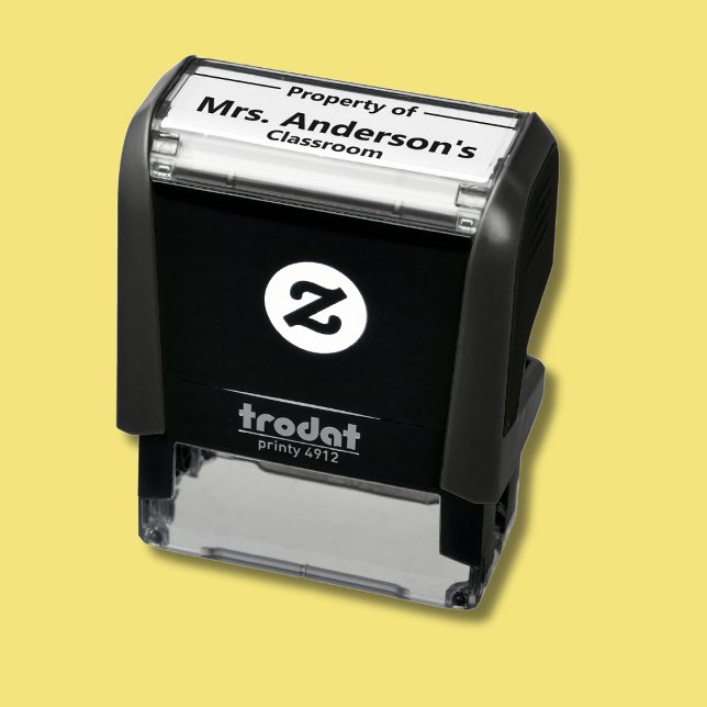 Egendom i lärarklassrummet Namn Självfärgande Stämpel (Skapare uppladdad)