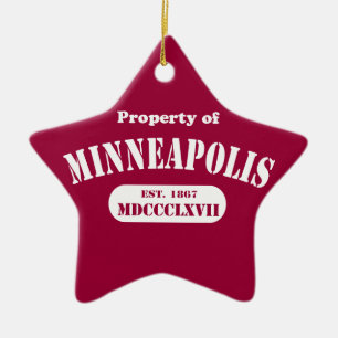 Egendom i Minneapolis Julgransprydnad Keramik