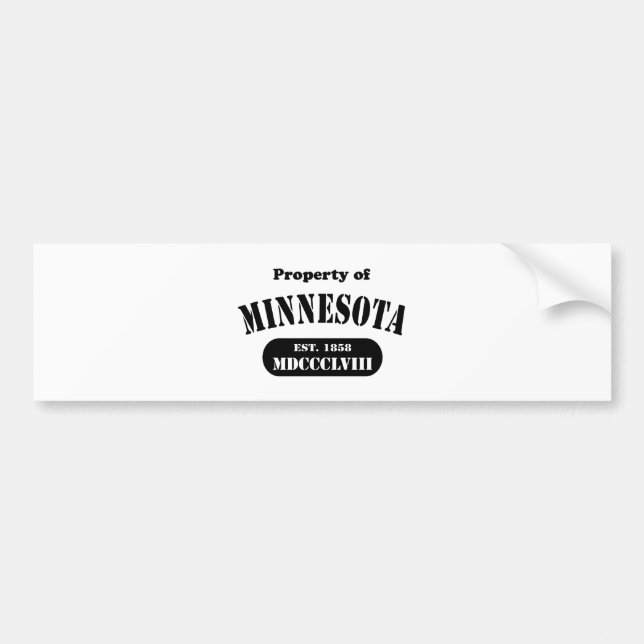 Egendom i Minnesota - svart text Bildekal (Framsidan)
