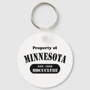 Egendom i Minnesota - svart text Nyckelring