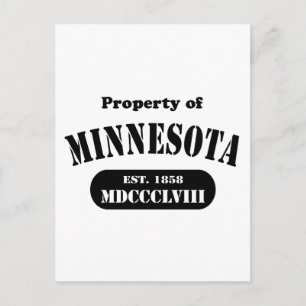 Egendom i Minnesota - svart text Vykort