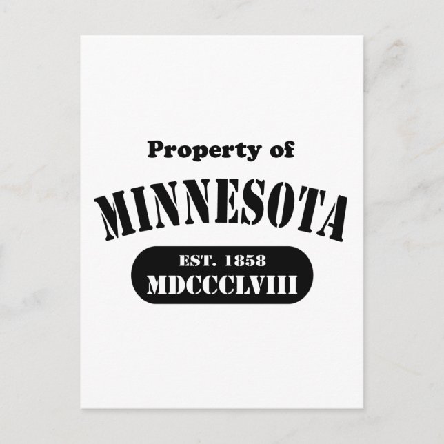 Egendom i Minnesota - svart text Vykort (Framsida)