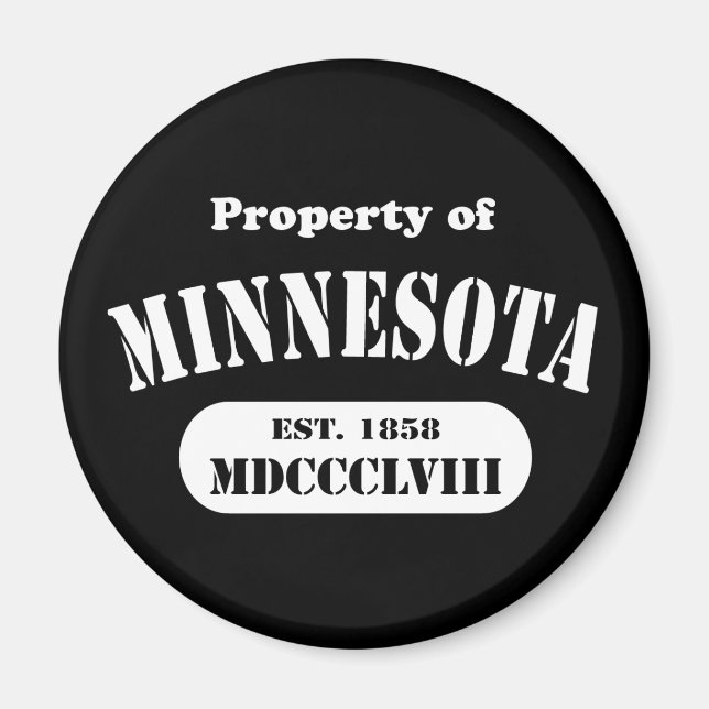 Egendom i Minnesota - vilken färg som helst! Magnet (Framsidan)