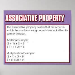 Egendom i Numbers - Associative Egendom Poster