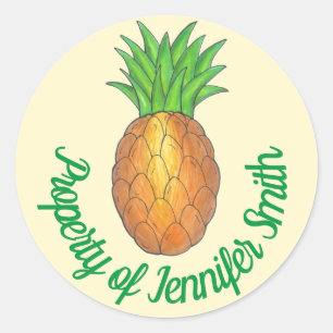 EGENDOM i Personlig Tropical Pineapple Fruit Runt Klistermärke