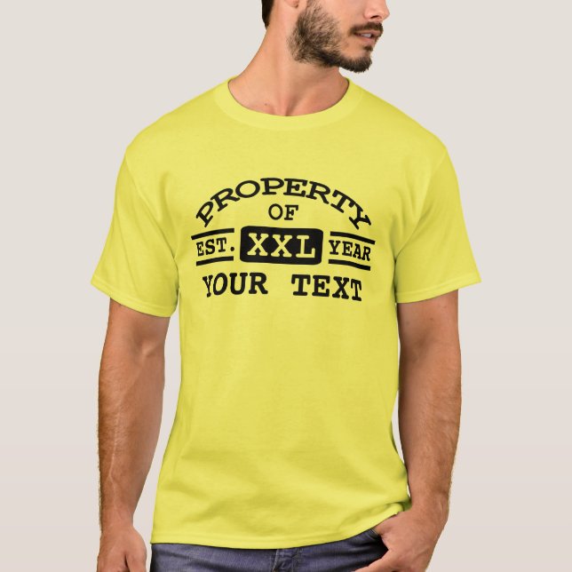 Egendom i Personligen Text T Shirt (Framsida)
