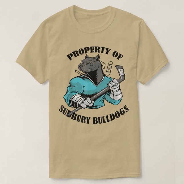 Egendom i Sudbury Bulldog Funny T Shirt (Design framsida)