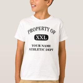 Egendom i XXL Ditt namn Unisex Kids White T Shirt
