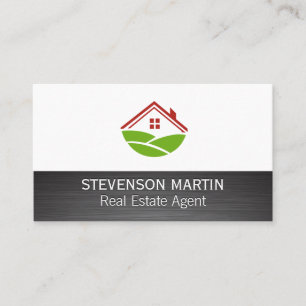 Egendom Icon   Metallic Brushed Struktur Visitkort