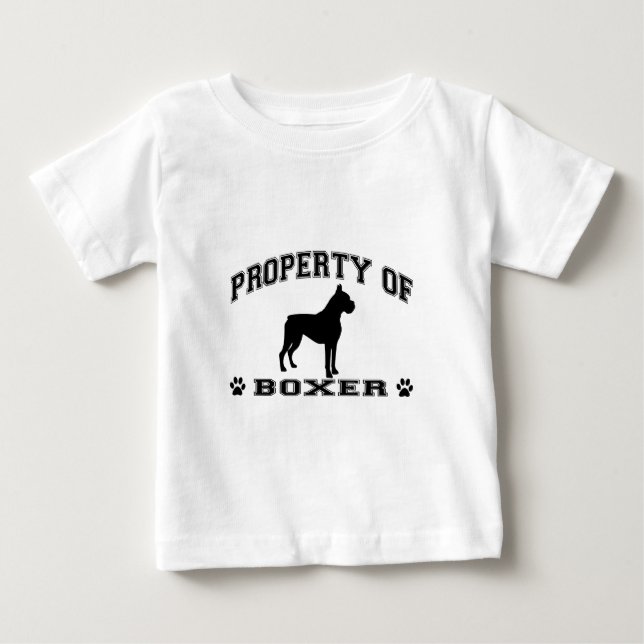 ’Egendom of Boxer’ ord med hund silhuette Tee (Framsida)