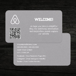 🏠 Egendom Owner Airbnb Anpassningsbar QR Visitkort