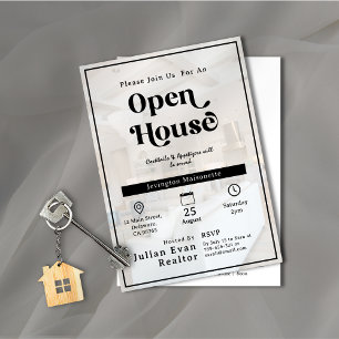 Egendom Photo Background Typography Open House Inbjudningar