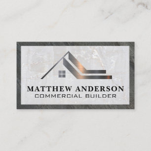 Egendom Real Gods Logotyp Marble Slate Visitkort