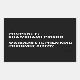 Egendom: Shawshank fängelse Rektangulärt Klistermärke