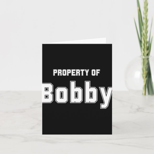 Egendom till Bobby Funny Bachelorette-gåvor till B Kort (Framsida)