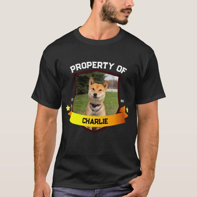 Egendom vid Hund Pet Pappa Mamma Djurälskare Hundä T Shirt (Framsida)
