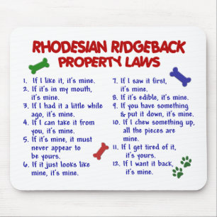 Egendomlagar 2 för RHODESIAN RIDGEBACK Musmatta