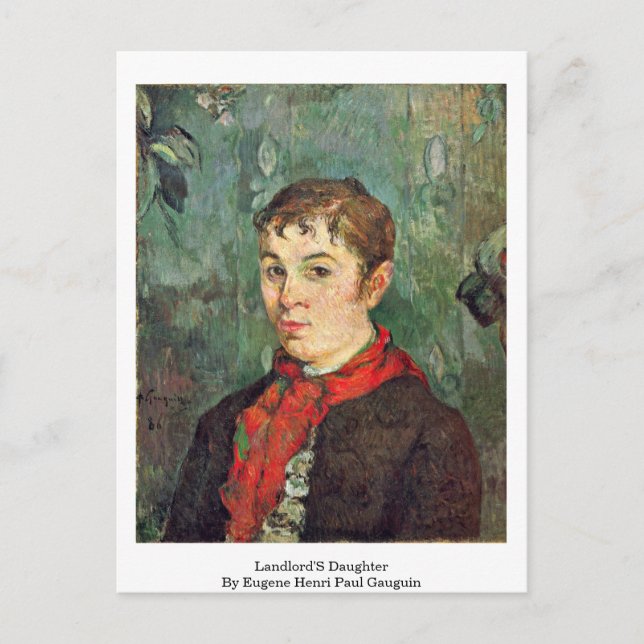 Egenen Henri Paul Gauguins dotter Vykort (Framsida)