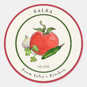 Egenhändigt Tillverkad Tomat Salsa Kruk Etikett