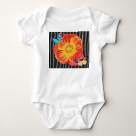 EGENNAMN BABY KORTÄRMAD BODYSUIT RÖD VALMUE T SHIRT