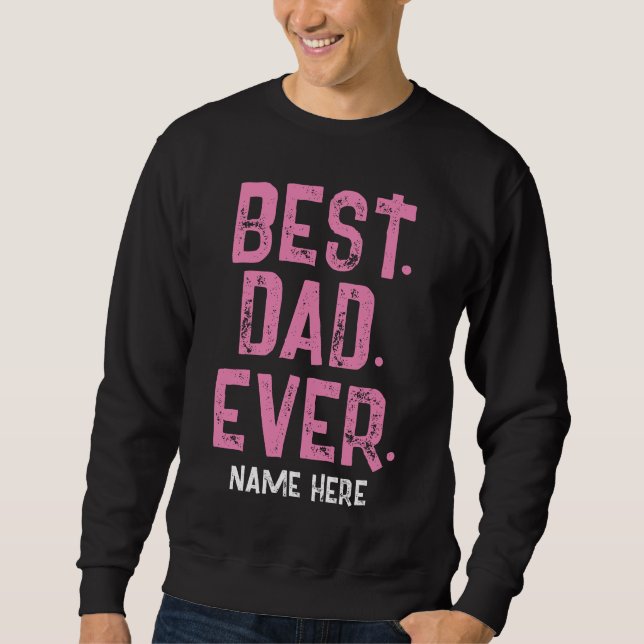 EGENNAMN BÄSTA PAPPA NÅGONSIN TYPOGRAFI  LÅNG ÄRMAD TRÖJA (Framsida)