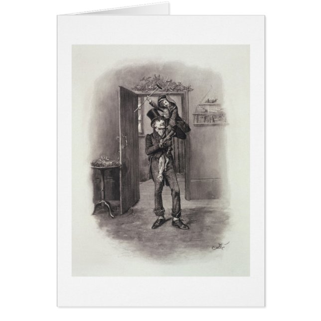 Egennamn Cratchit och mycket små Tim, från Hälsningskort (Framsidan)