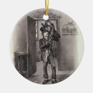 Egennamn Cratchit och mycket små Tim, från Julgransprydnad Keramik